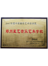 2007年度中原最佳艺术培训奖